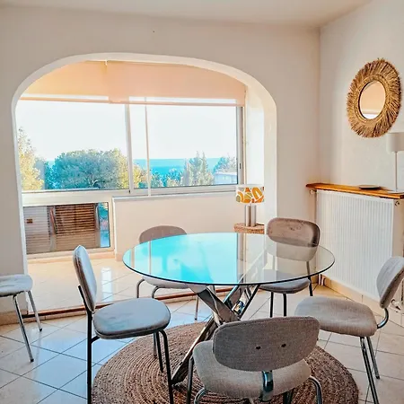 Bleu Cassis-vintage -3 Ch- Magnifique Vue Mer- Parking Gratuit Et Jardin Lägenhet *